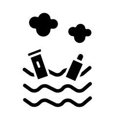 Water Pollution Glyph Icon