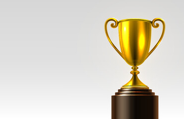 Award ceremony, golden cup, golden prize event, scene star ceremony. Vector illustration