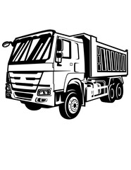 Dump Truck | Heavy Equipment | Construction | Vehicle | Transportation | Vehicle| Original Illustration | Vector and Clipart | Cutfifle and Stencil