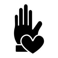 Helping Hand Glyph Icon