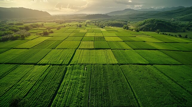 Satellite Imaging for Farming: Satellite imagery being used to analyze large agricultural fields, showcasing the use of space technology in monitoring crop health. 