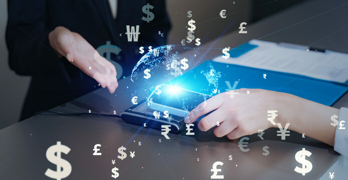 Cashless payment at the register. smart phone payment. - Powered by Adobe