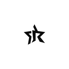 Star and R letter logo design concept.