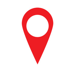 Red pin point. map address location pointer symbol .Location pin icon symbol sign isolated on transparent background, map icon. Location pin icon flat vector illustration . EPS 10/AI