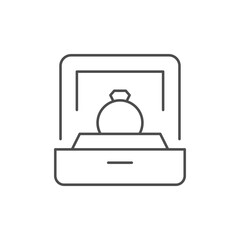 Jewelry ring box line icon