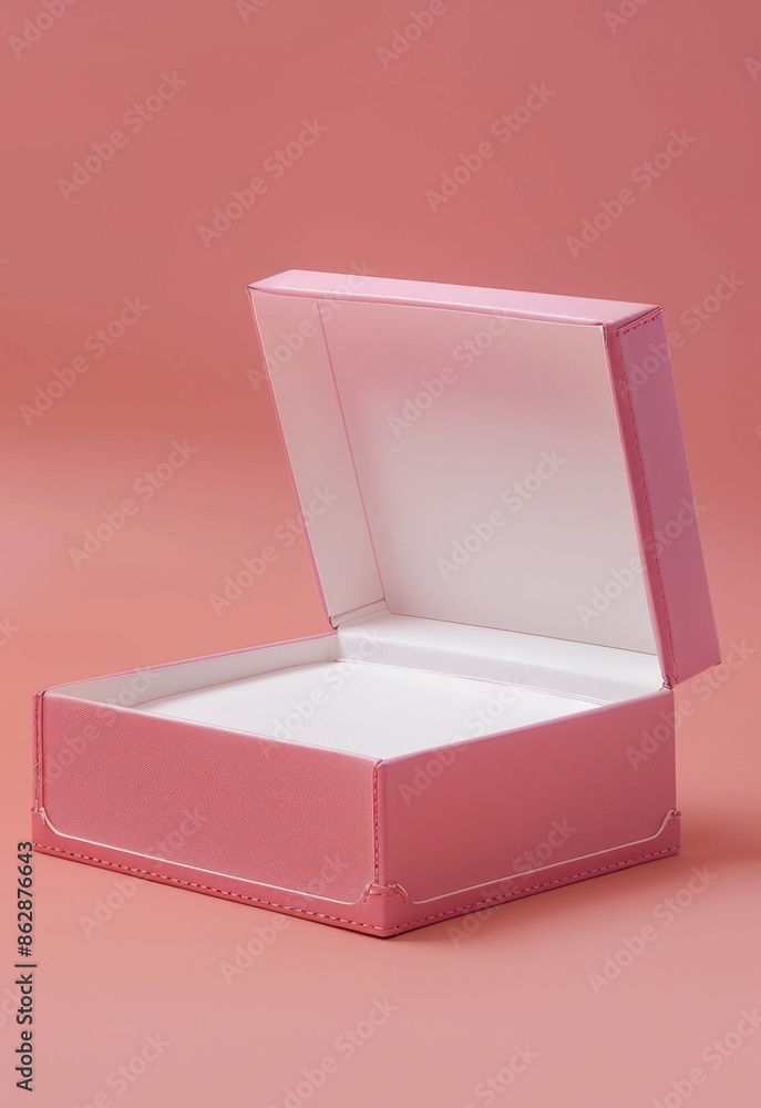 Sticker A pink box with a white lid is open