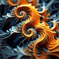 abstract scene of fractal patterns found in nature