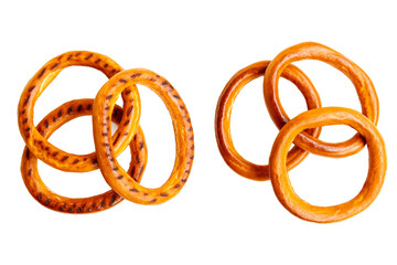 Bagel or pretzels  on empty background set