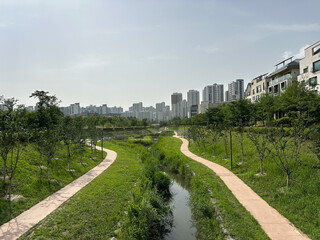 Fototapeta premium 한낮의 도시 산책로