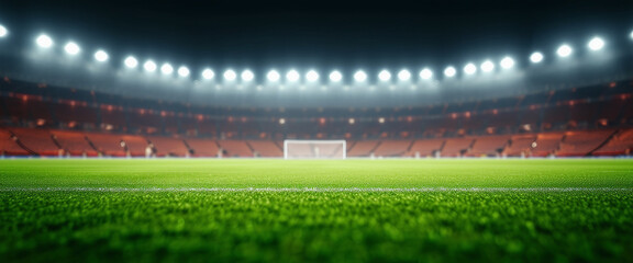 Modern soccer stadium. Soccer, rugby, football, baseball sport background, copy space for text 