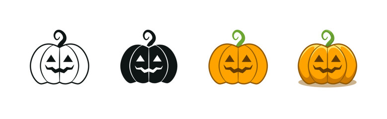 halloween pumpkin icon set