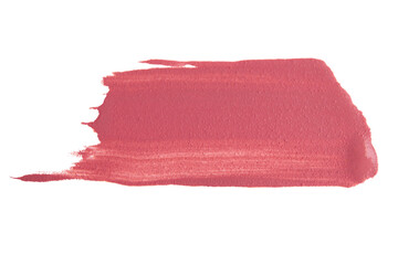 Smear of pink matte liquid lipstick on empty background
