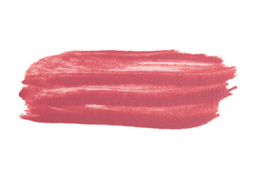 Smear of pink matte liquid lipstick on empty background