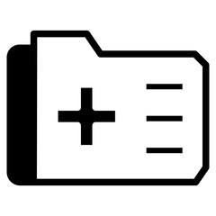 Obraz premium Health Record Folder Icon Vector Illustration Logo Template, can be used for many purposes