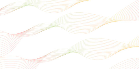 Abstract colorful wave element for design. Curved wave smooth stripe seamless pattern. Wave with lines created using blend tool. vertical glow wavy stripes on white background.