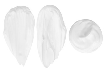 Set of White Cream Smears on a Blank Background