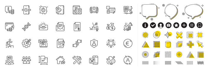 Set of Loan house, Chemistry dna and Stars line icons for web app. Design elements, Social media icons. Ranking, Attachment, Click hands icons. Vector