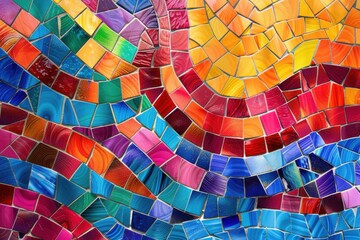 Obraz premium Artistic mosaic pattern with abstract design for textiles and wallpapers - background for various designs