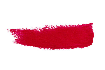 Smear of red matte lipstick on empty background