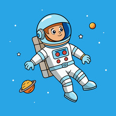 vector illustration of astronaut