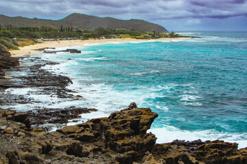 Hawaii. Impressive landscape of the hawaiian island Oahu in the Pazific Ocean 