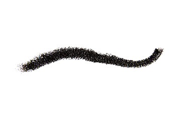 Strokes of black cosmetic pencil on blank background