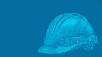 sketch of woman 's hat, blue gradient background