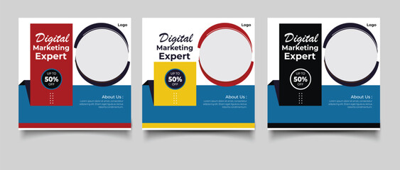Digital Marketing Social Media Post Design Template	