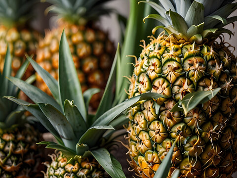 pineapple on the vine, close up of pineapple,pineapple on the field,pineapple on the farm,pineapple on the vine,pineapple on the market,pineapple on the farm,pineapple on the tree,pineapple on the bea
