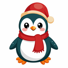 vector-cute-christmas-penguin-penguin-character