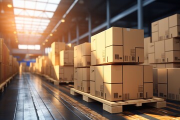 delivery parcels packages in a warehouse