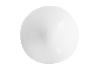 A smear of white cream on a blank background