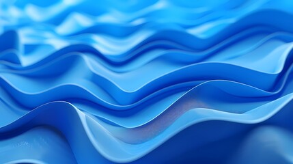 Obraz premium A close-up view of smooth, undulating waves in varying shades of blue