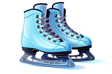 blue figure skating shoes illustration