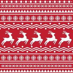 Seamless Scandinavian pattern for Christmas and New Year for winter hat, ugly sweater, jumper, paper or other designs.