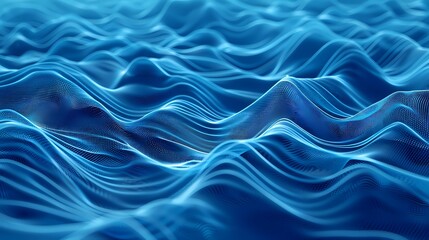 Obraz premium A close-up view of smooth, undulating waves in varying shades of blue