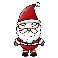 Santa claus character icon. hand drawn on transparent background.