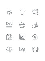 Sleeping Bag, set icons