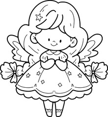 fairy tale prince princess dragon fairy
line drawing, wear white
hand drawn line illustration coloring book