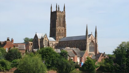 Fototapeta premium A view of Worcester Cathedral