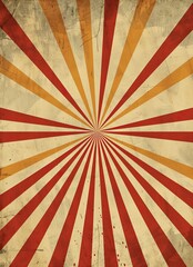 Vintage Retro Sunburst Background with Distressed Textured Effect in Red, Blue, Yellow, and Cream Tones - Nostalgic Radial Design for Graphic Projects