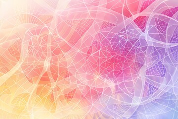 Gentle Pastel Gradient Backdrop Showcasing Intricate Geometric Designs - Elegant and Colorful Illustration