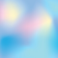 Soft pastel color gradient. Holographic blurred abstract background. Color gradient, gradation circle, vector grain noise texture holographic blur abstract background. Smooth transitions. EPS vector