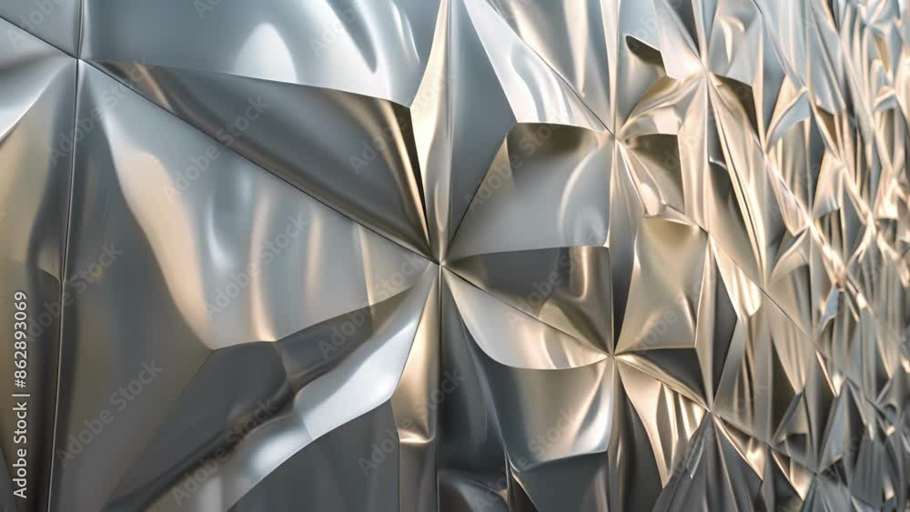 Poster a smooth metallic composite panel with raised geometric patterns and a glossy finish.