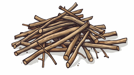 Pile Of Sticks Vector Illustration Handdrawn Vector 