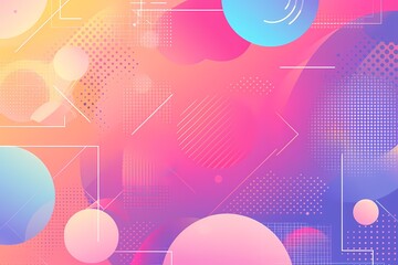 Obraz premium Colorful Pastel Gradient Background with Geometric Shapes - Vibrant Design and Illustration
