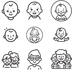 baby kidz line icon