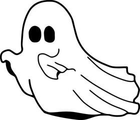 Cute Ghost Halloween slogan retro design t-shirt design.