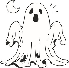 Cute Ghost Halloween slogan retro design t-shirt design.