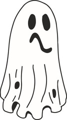 Cute Ghost Halloween slogan retro design t-shirt design.